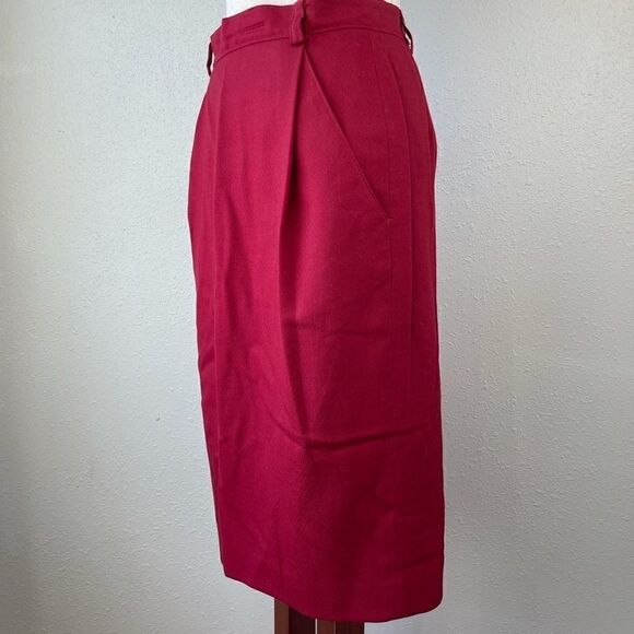 NWT Miss Pendleton Red Wool Midi Skirt Size 10 - Picture 3 of 8